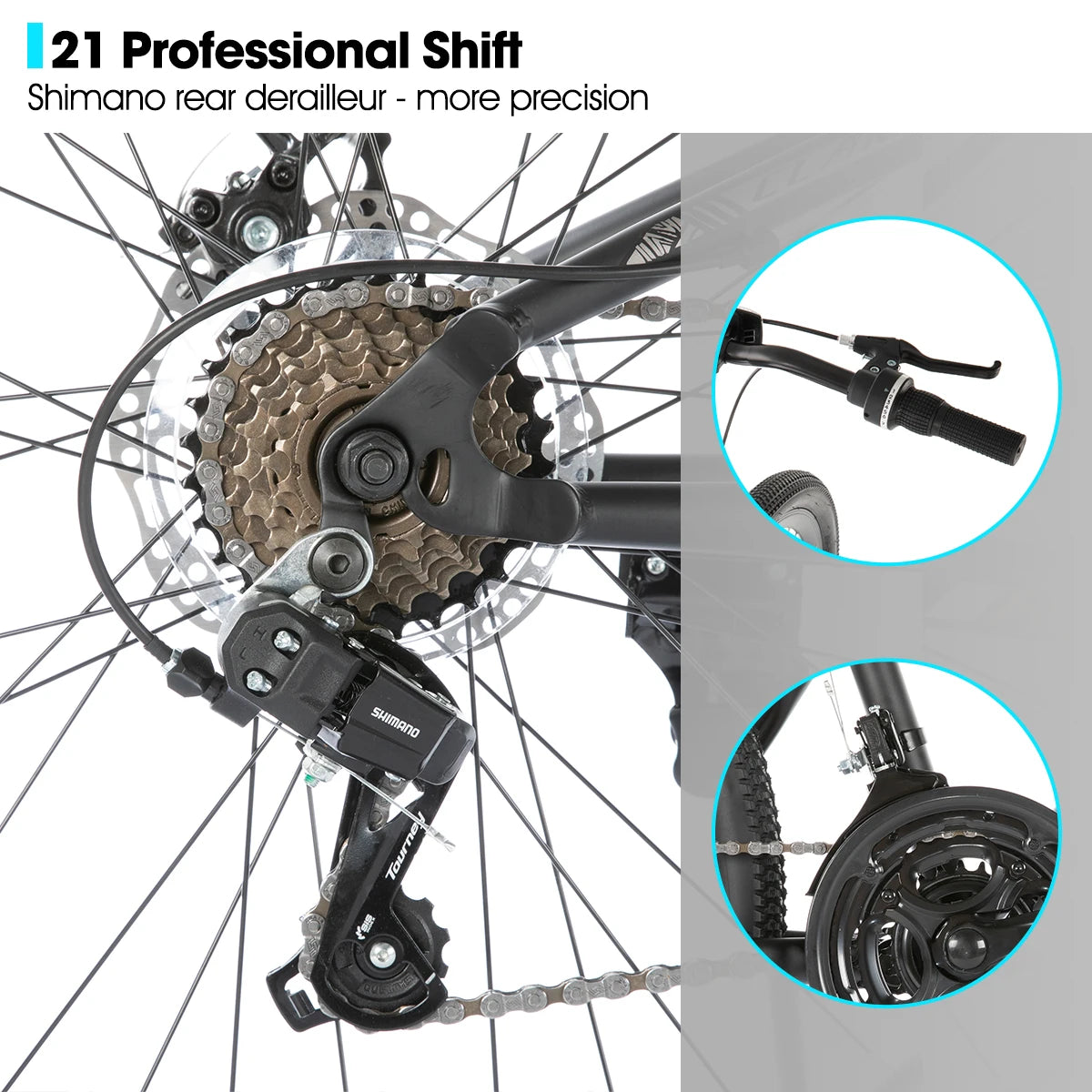 Hiland 26” Full Suspension Mountain Bike 21-Speed Dual Disc Brake Bicycle