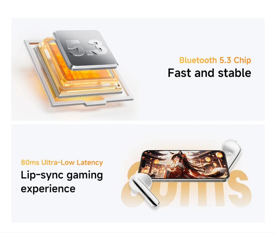 QCY HT10 AilyBuds Pro+ ANC Wireless Earphone Al Audio Hi-res with LDAC Bluetooth 5.3 Earbuds Adaptive ANC Multipoint Connection