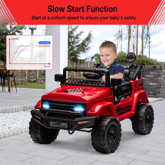 12V Ride-On Truck for Kids – 2 Seater Electric Vehicle with Remote Control, Bluetooth Audio & LED Lights