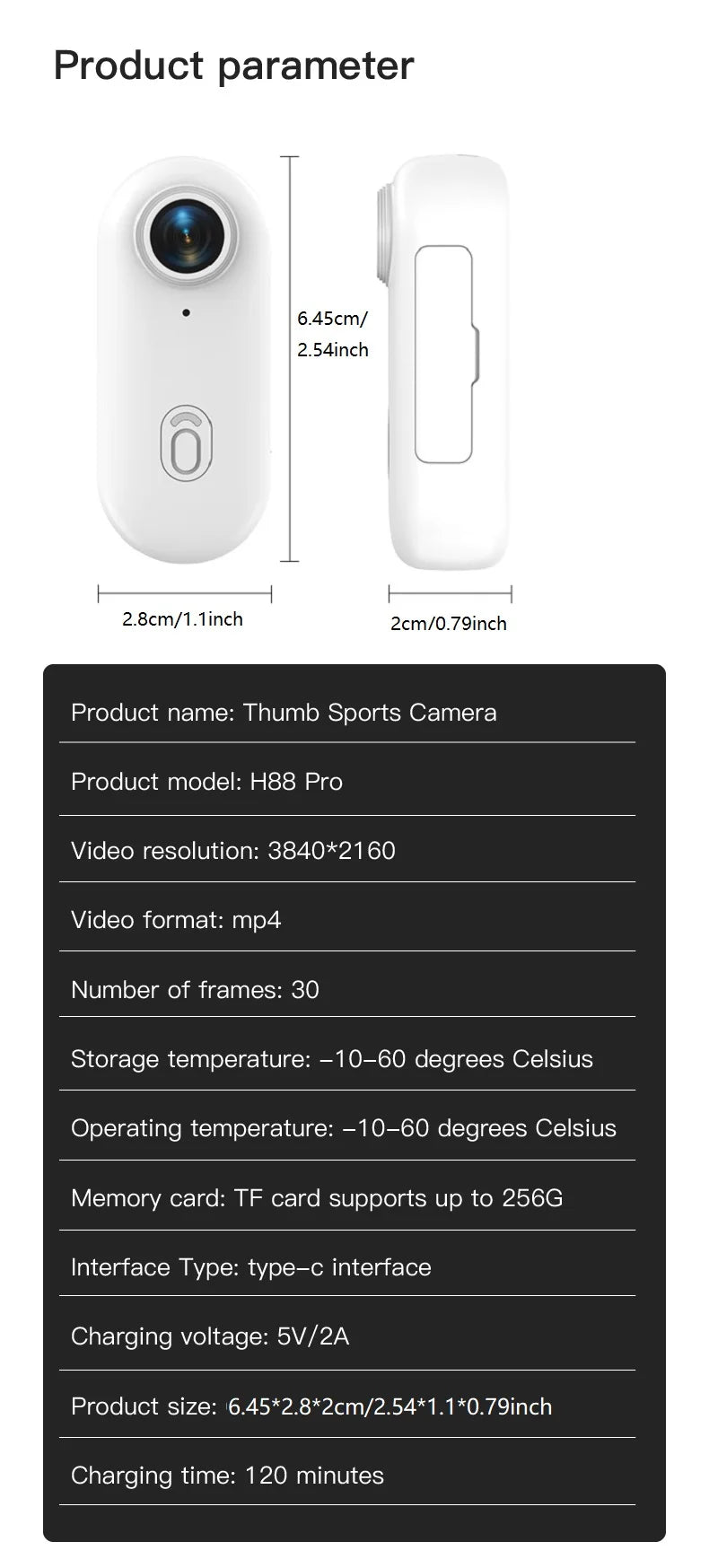 4K Mini Body Camera with 64GB Storage & Waterproof Case