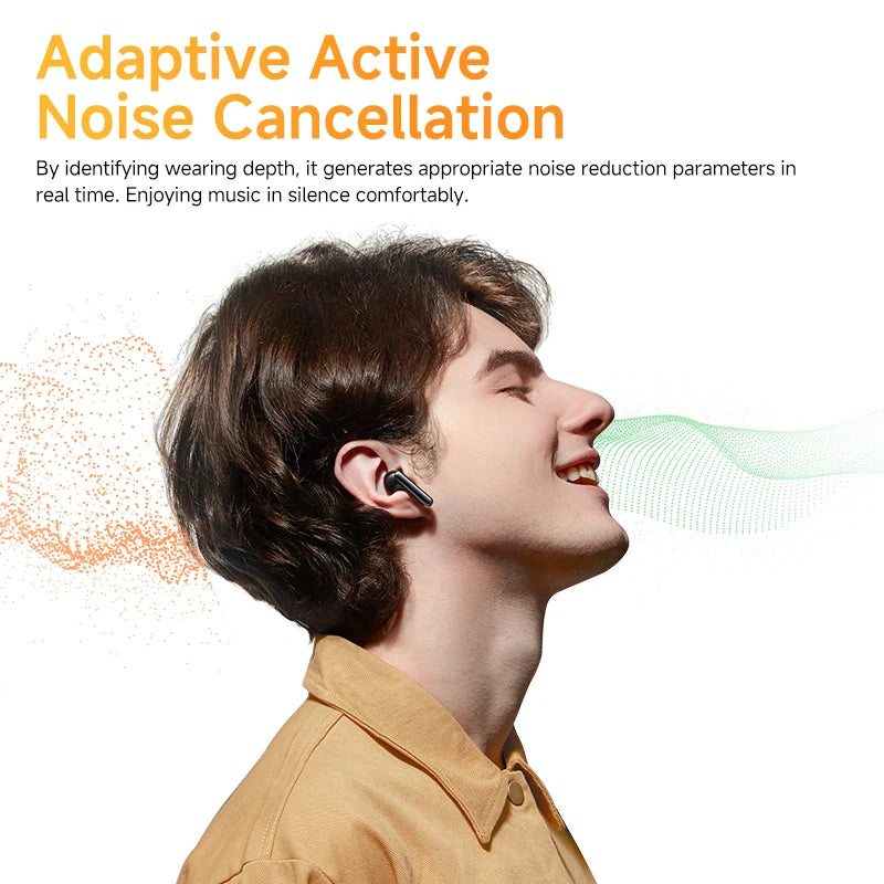 QCY HT10 AilyBuds Pro+ ANC Wireless Earphone Al Audio Hi-res with LDAC Bluetooth 5.3 Earbuds Adaptive ANC Multipoint Connection