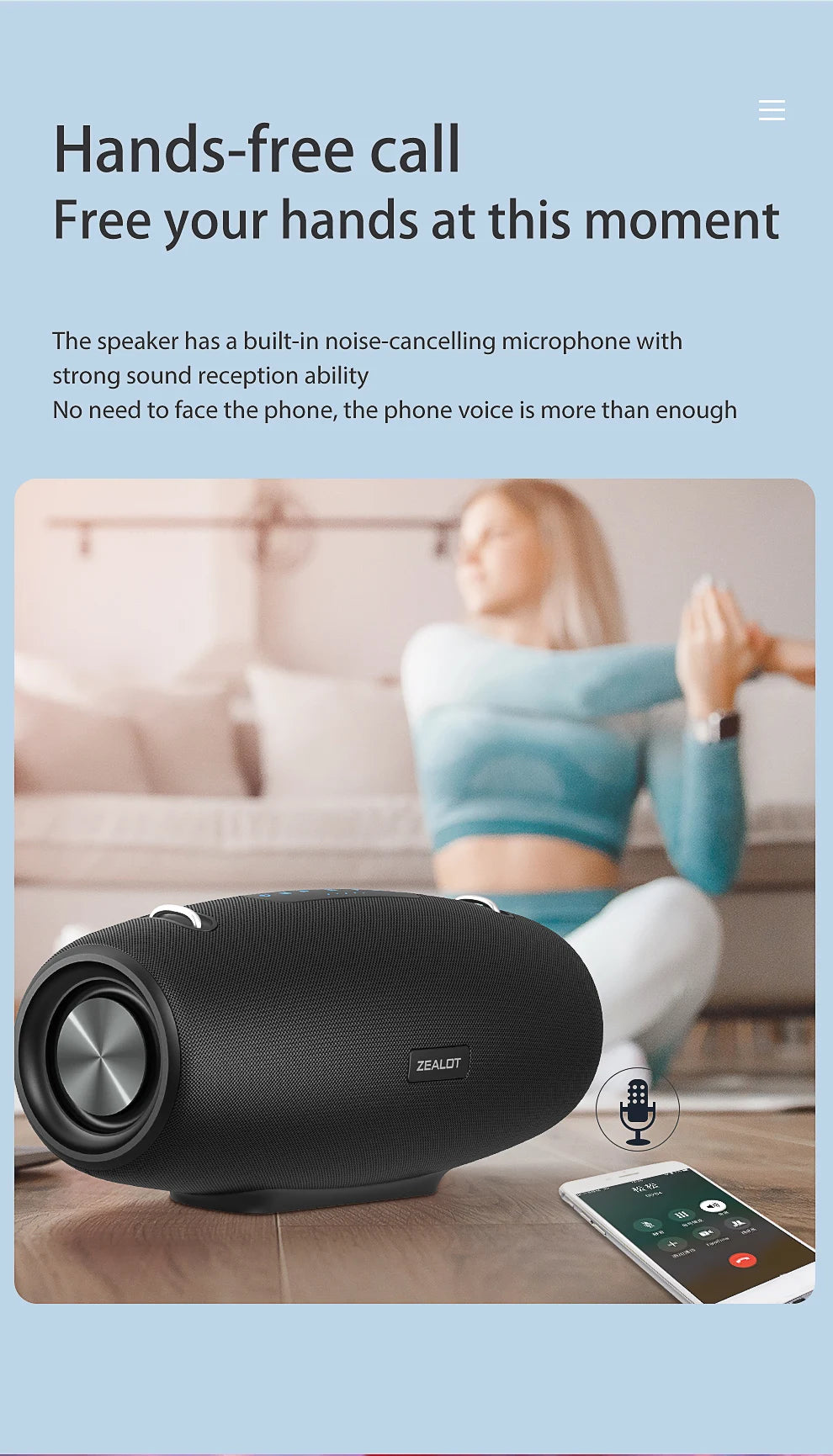 Zealot S67 Wireless Speaker with Shoulder Strap – Outdoor Waterproof Portable Speaker with Loud Stereo & Booming Bass, 40H Playtime