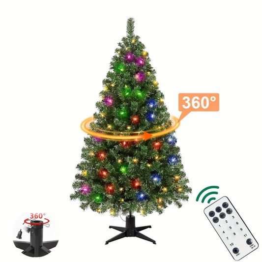 Auto Spinning Christmas Tree Lights Remote Control RGB Warm White 11 Modes 3H/6H Timer 300 LED for 6.6ft Tree Decoration