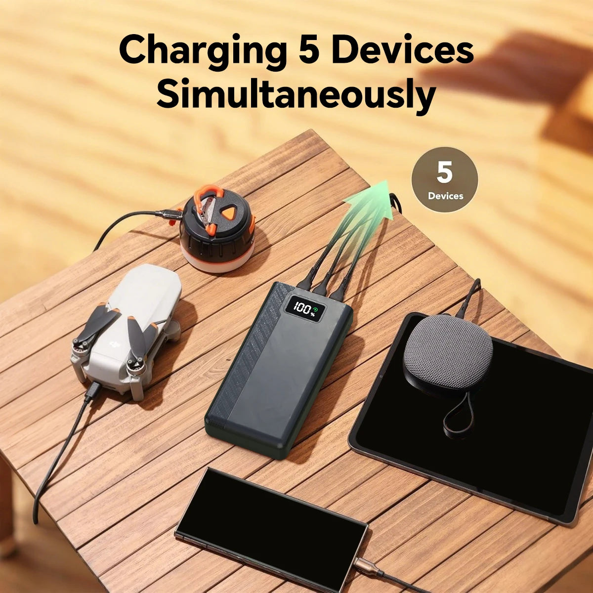 40000mAh Ultra High-Capacity Power Bank – Multi-Device Fast Charging | LED Display | 4 Outputs + 3 Inputs | Portable for Travel, Camping & Emergencies