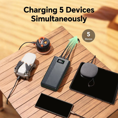 40000mAh Ultra High-Capacity Power Bank – Multi-Device Fast Charging | LED Display | 4 Outputs + 3 Inputs | Portable for Travel, Camping & Emergencies