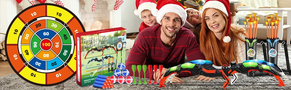 VATOS 2X Bow & Arrow + Dart Gun Play Set