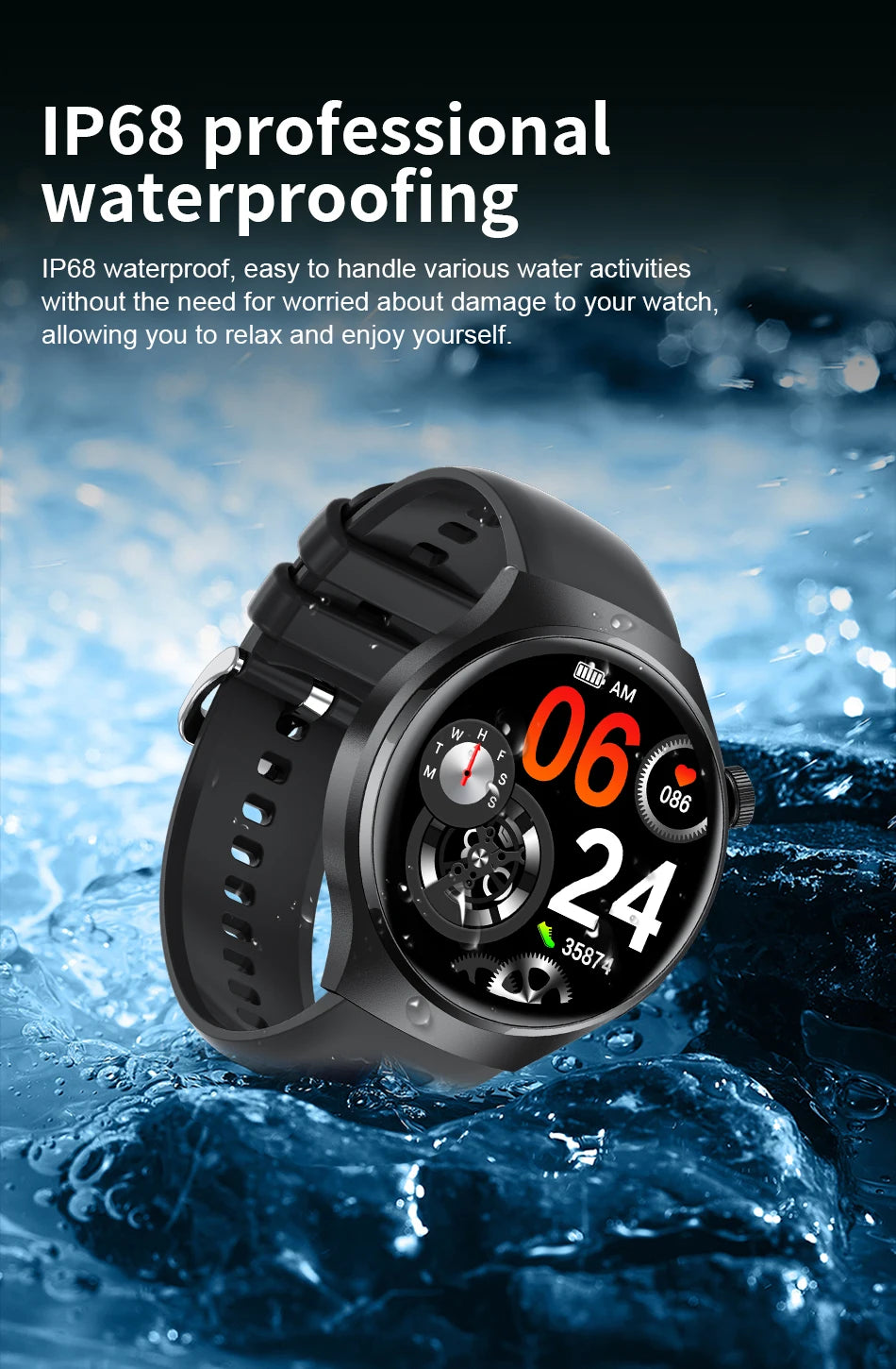 LIGE NFC Smart Watch – HD Display, Bluetooth Call, Fitness & Health Tracker, IP68 Waterproof