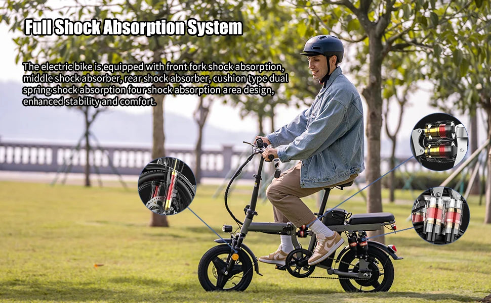 X-Koala Foldable Electric Bike for Adults – 500W Motor, 48V 15Ah Removable Battery, 25MPH Folding E‑Bike with LCD Display