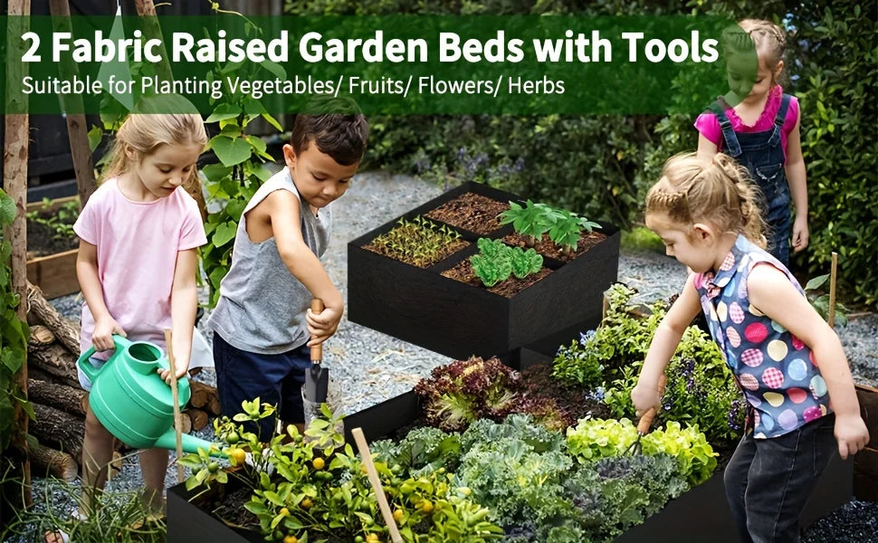 Garden Bed 128 Gallon – 8 Grid Raised Plant Grow Bag