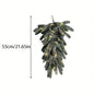 Pre-Lit Greenery Pine Cone Christmas Garland Flocked with Warm White Led Lights, Front Door Christmas Wreath, Teardrop Shape