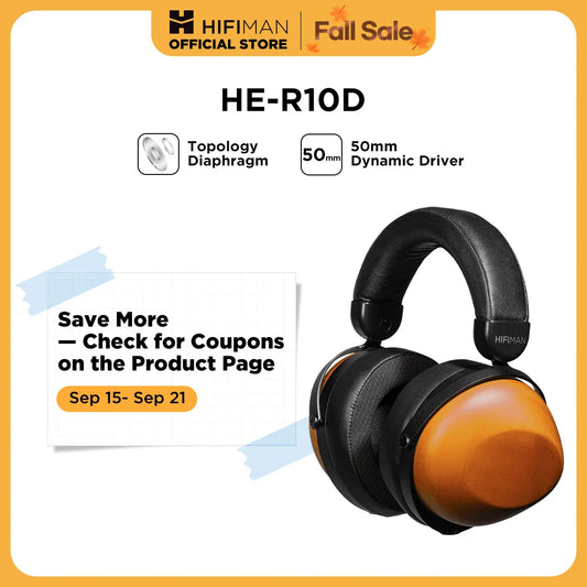 HIFIMAN HE-R10D Dynamic Topology Driver Closed-Back Over-Ear Headphones – Wired & Wireless for Home, Studio, and Recording