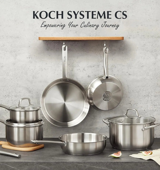 KOCH SYSTEME CS 10-Piece Stainless Steel Cookware Set – Induction Ready, Oven Safe to 500°F