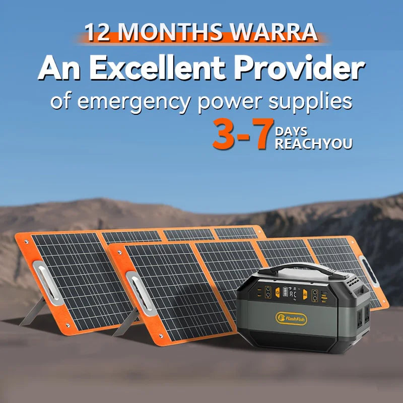 Flashfish P56 330W Portable Solar Generator | 299Wh Power Station with 240V AC Output, 100W Solar Panel Support & Wireless Charging – Ideal for Camping, Travel & Emergency Backup