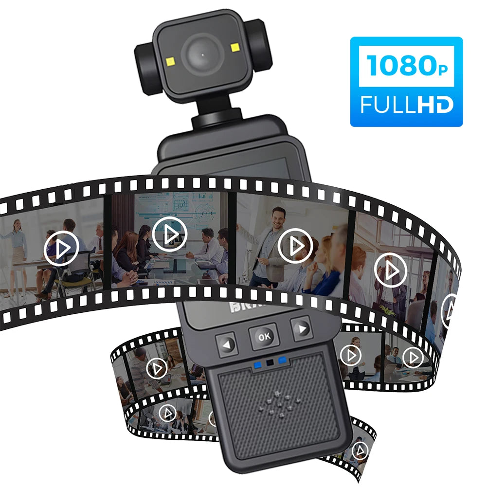 1080P WiFi Mini Body Camera with Rotating Lens & Mobile App Control