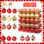 50PCS 9 Styles Red & Gold Shatterproof Christmas Ball Ornaments Set