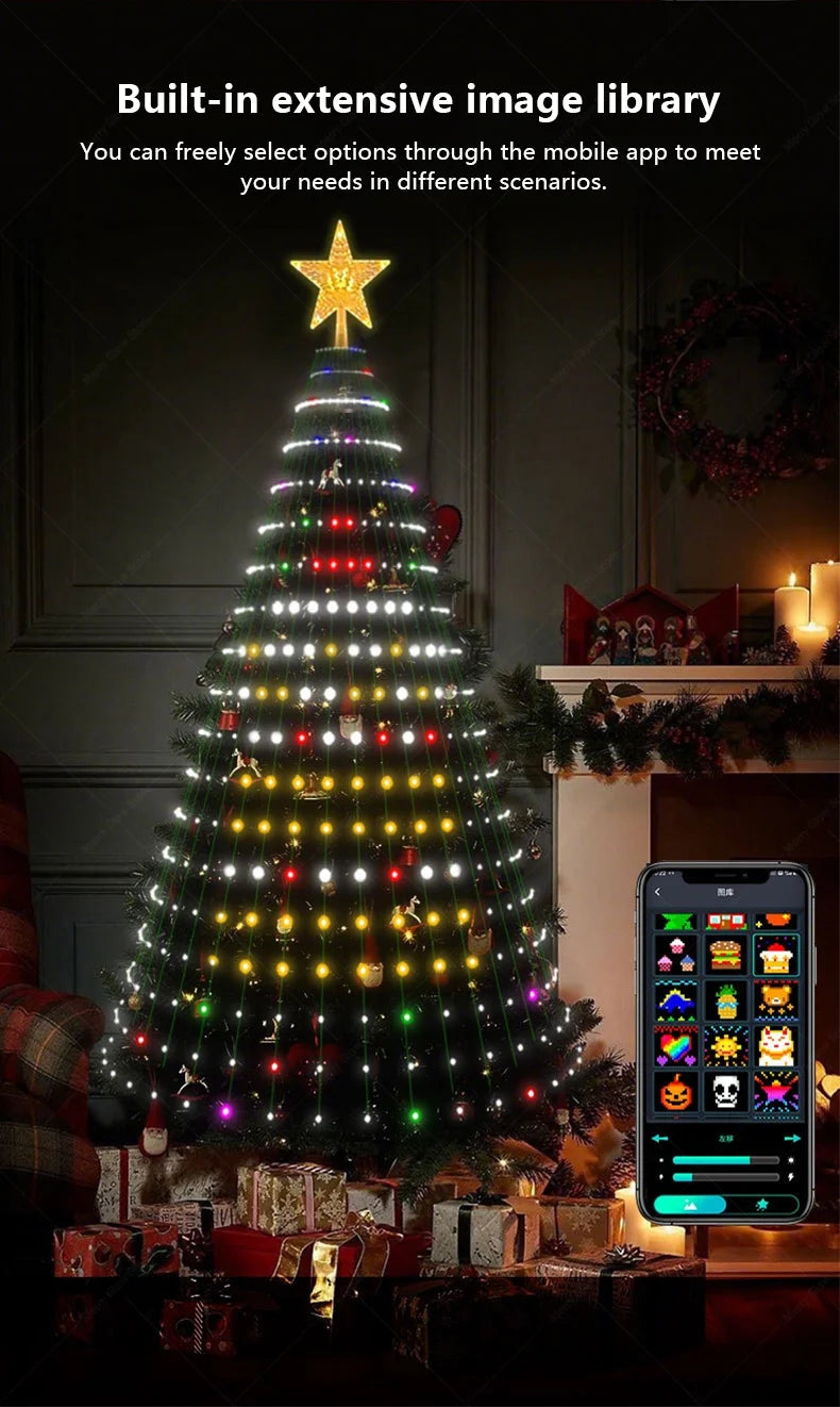 400 LEDs Remote & App Control RGB  Smart Christmas Tree Lights & Outdoor Holiday Decoration
