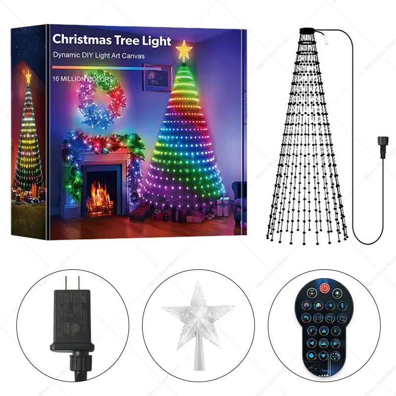Smart Christmas Tree Lights with Remote & App Control 400 RGB LED Beads Music Sync Timer for Festive Holiday Christmas Decor
