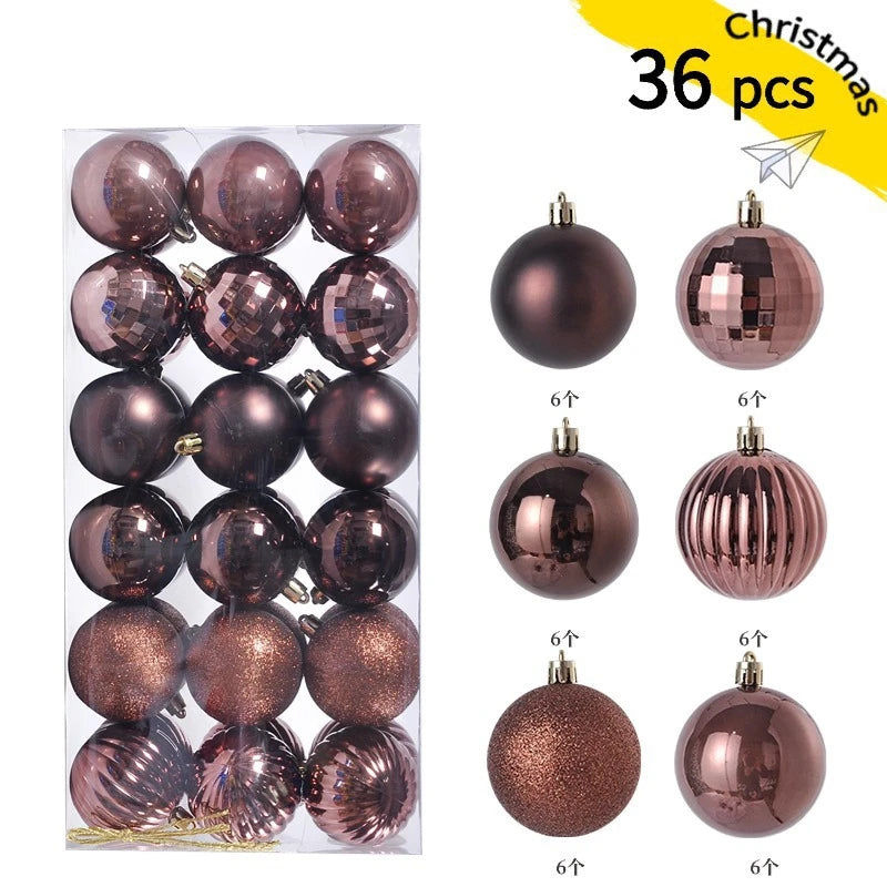 24/36 Pcs Hanging Christmas Tree Ornaments 3/4CM Balls Multiple Colors