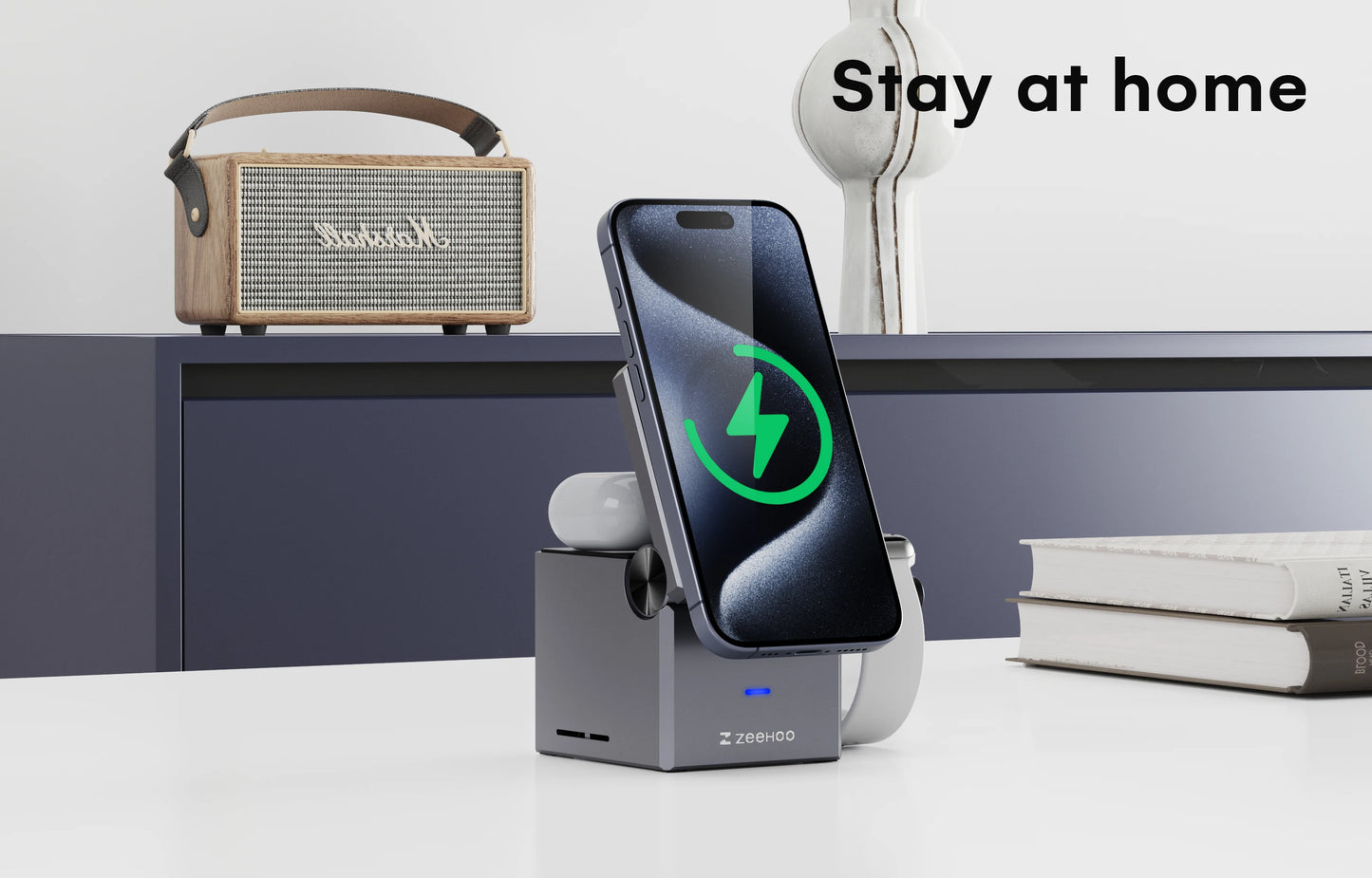 ZeeHoo 3-in-1 Magnetic Wireless Charging Station for Apple Devices