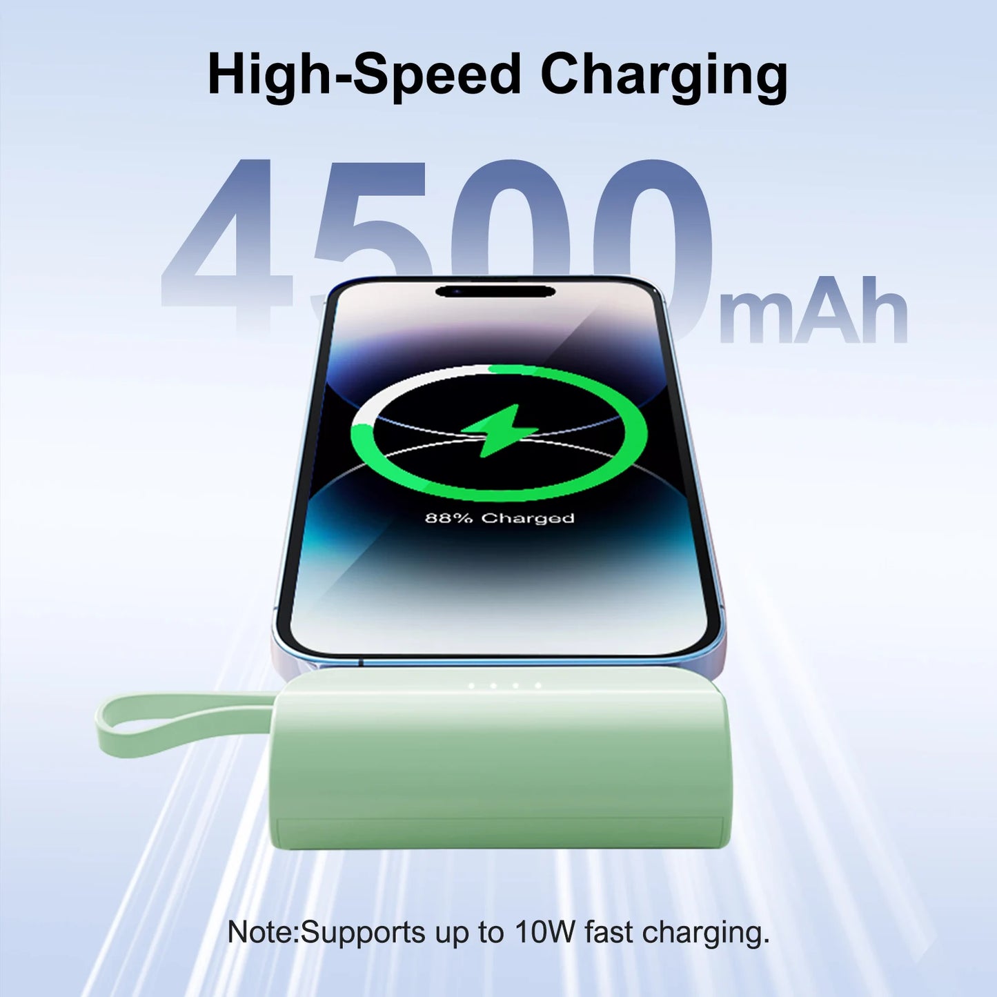 Mini Portable Power Bank 4500mAh – Capsule Charger with Dual USB-C Ports