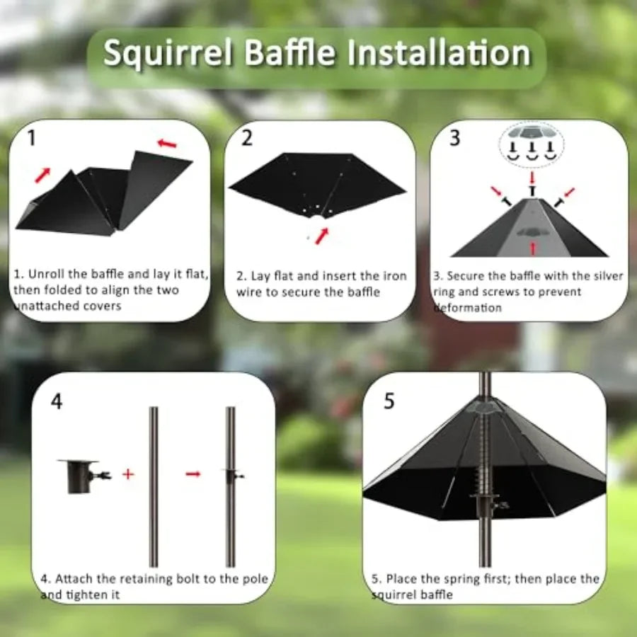 6-Hook Heavy Duty Bird Feeding Station Kit with Multiple Feeders & Water Tray