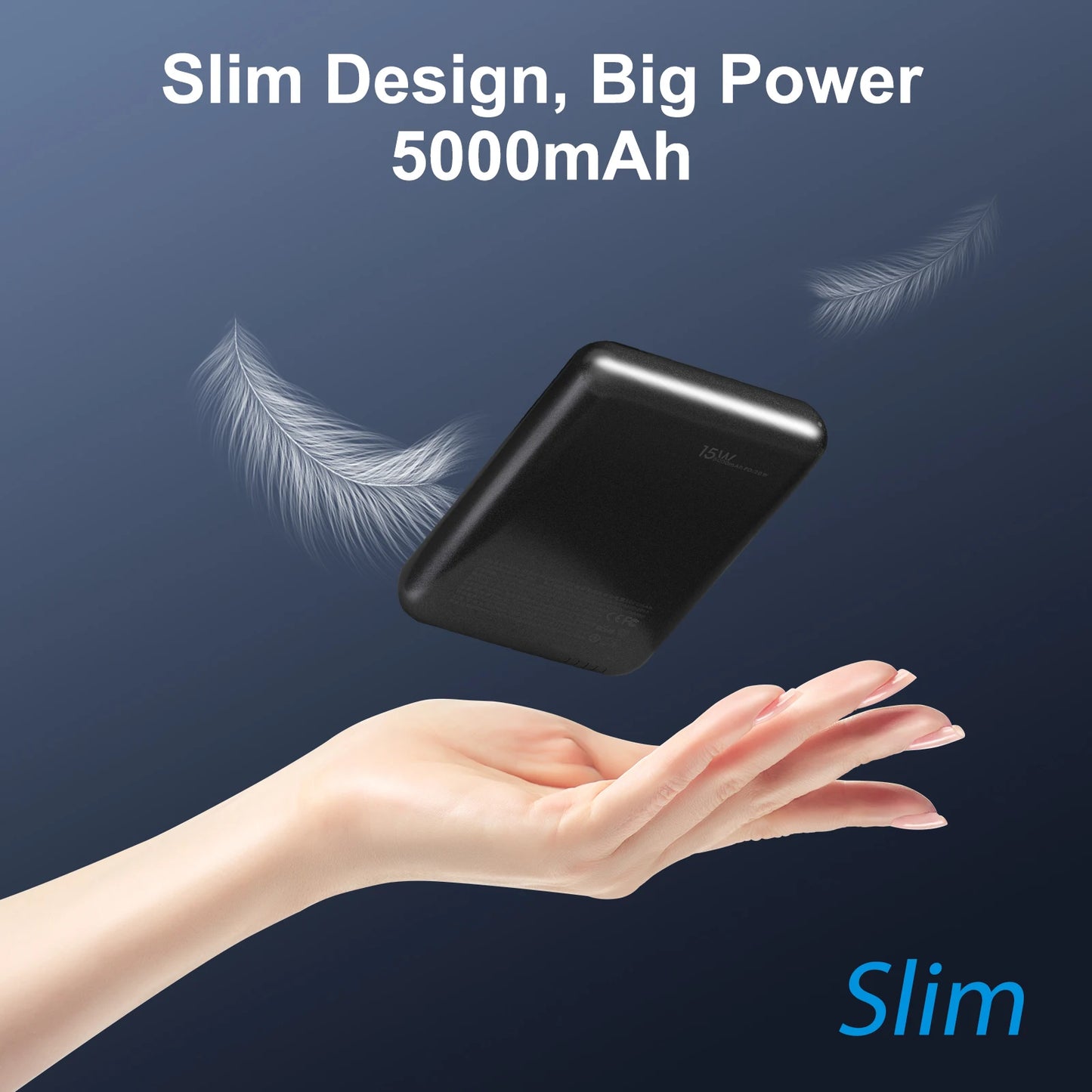 Magnetic Wireless Power Bank 5000mAh – Slim & Portable Fast Charger