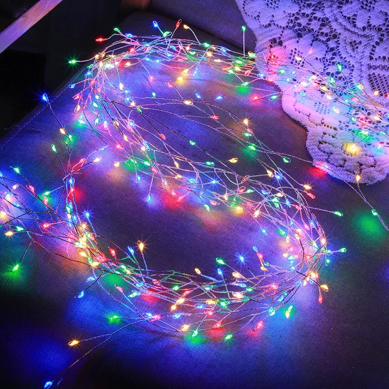 3/6/9M USB Power LED Firecracker String Lights Remote Control Garland Fairy Lights for Wedding Party Garden Christmas Decoration