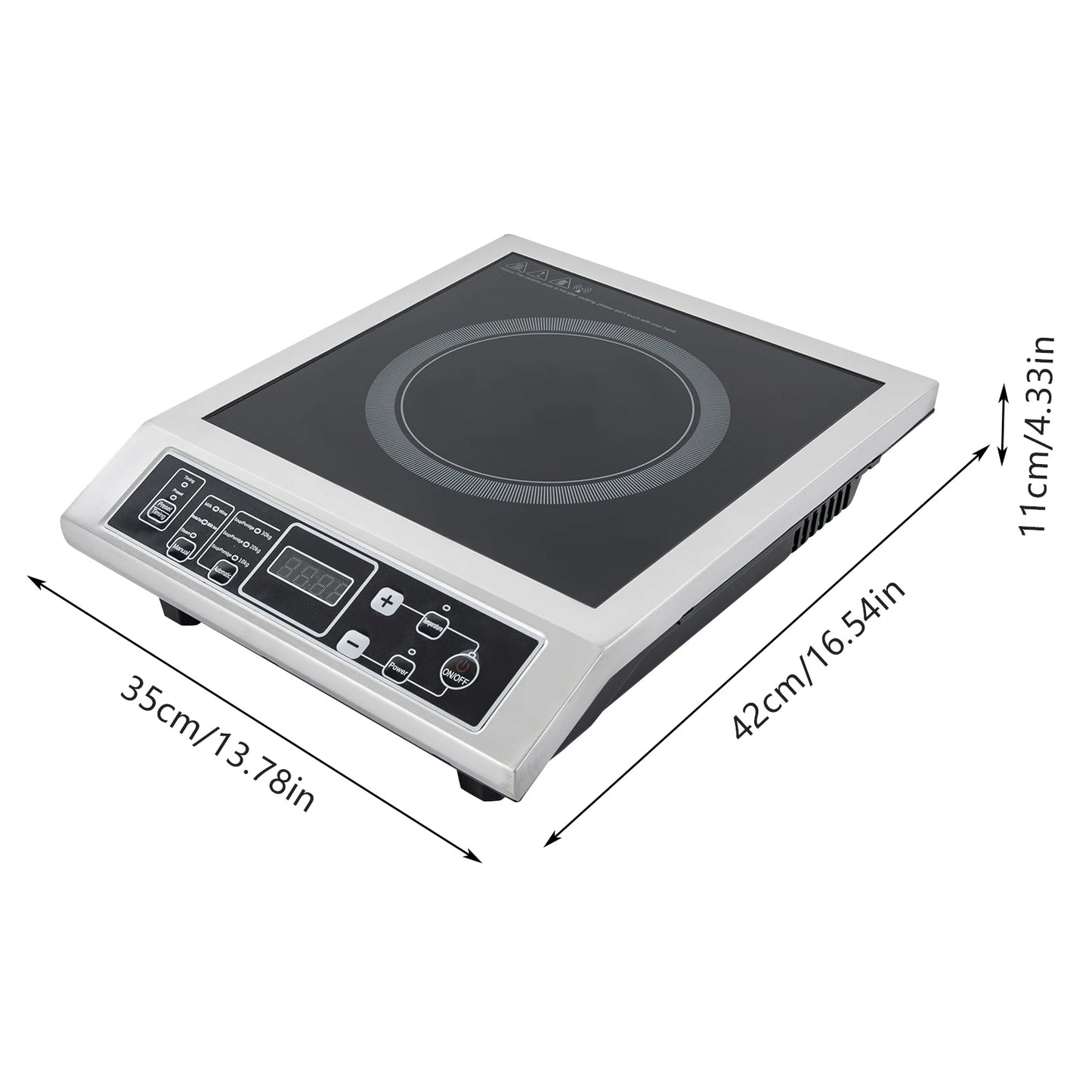 3.5KW Portable Electric Induction Cooktop, Countertop Induction Cooker with 8 Temperature Levels,IGBT Heating Induction Hob IPX4