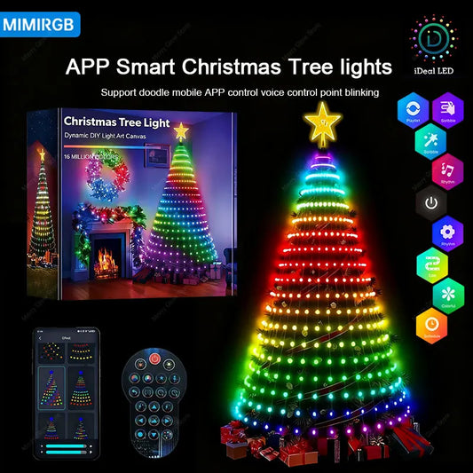 1.8M / 2.1M Smart Christmas Tree Lights – 400 LED APP-Controlled RGB DIY Light Show