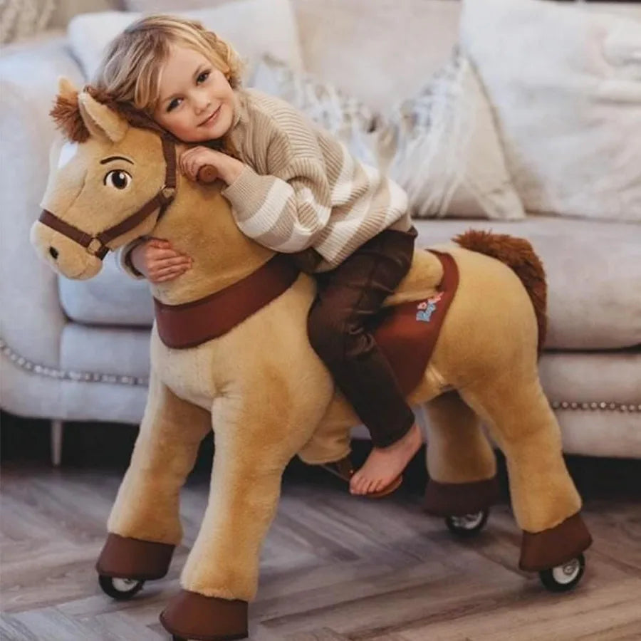 PonyCycle Ride-On Horse Toy – Plush, No Battery, Kid-Powered Pony Ride for Ages 3–4