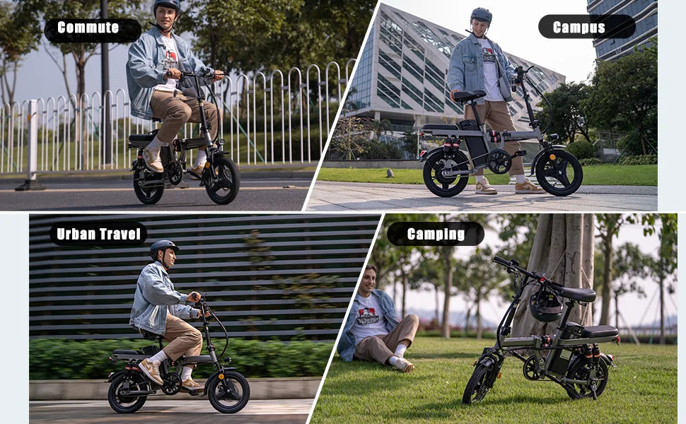 X-Koala Foldable Electric Bike for Adults – 500W Motor, 48V 15Ah Removable Battery, 25MPH Folding E‑Bike with LCD Display