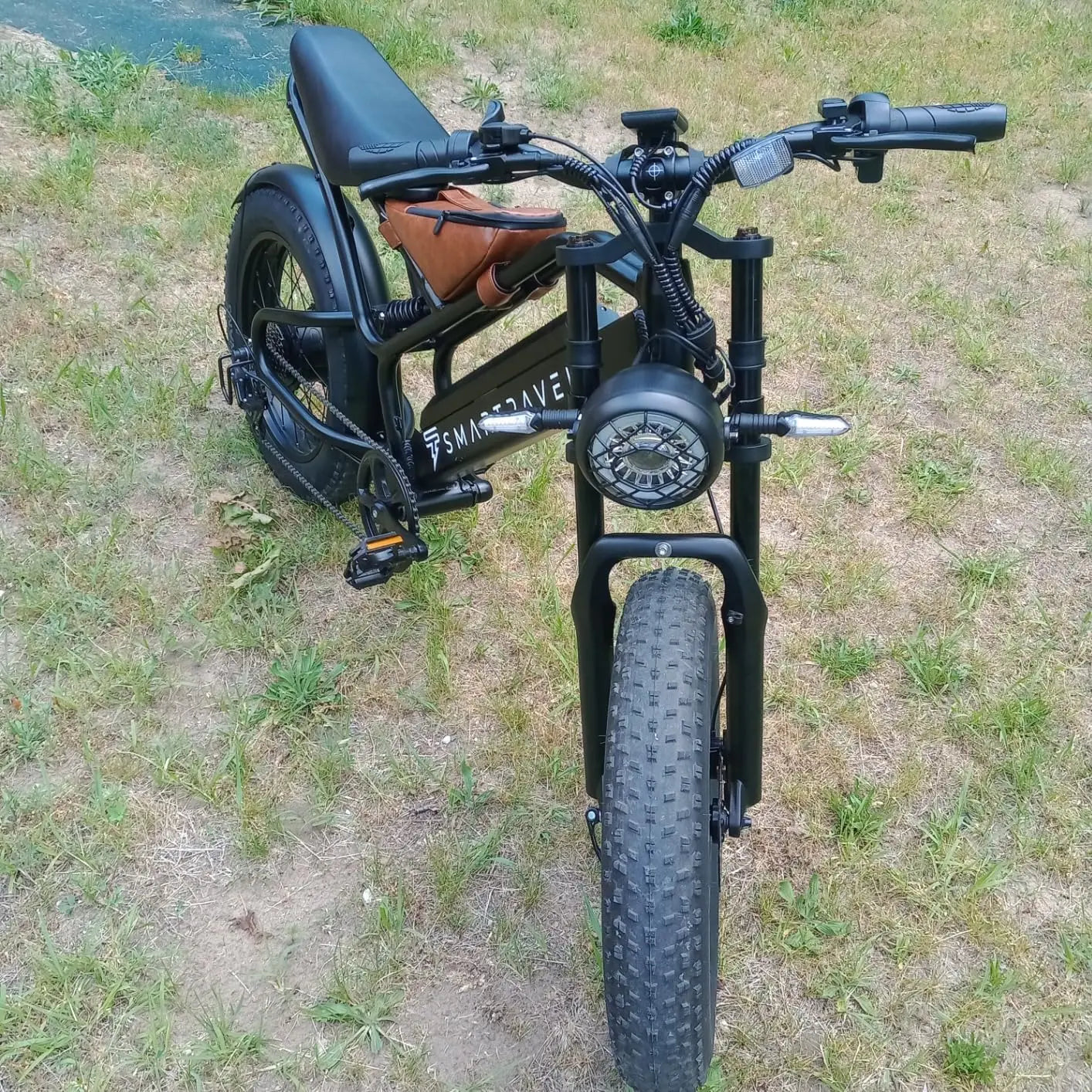 1000W Full Suspension Electric Bike for Adults – 48V 15Ah Battery, 28MPH Fat Tire Moped-Style E-Bike with Shimano 7-Speed and Disc Brakes