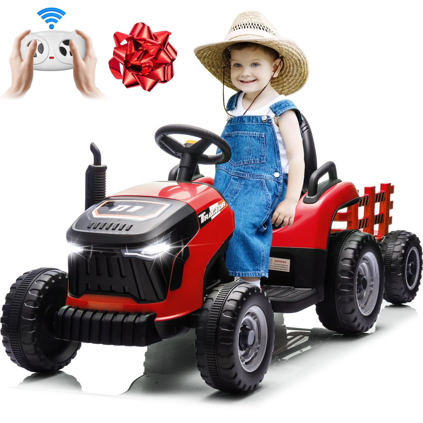 24V 2-Seater Ride-On Tractor Truck with Remote Control & Detachable Trailer – Perfect Gift for Kids Ages 2–6