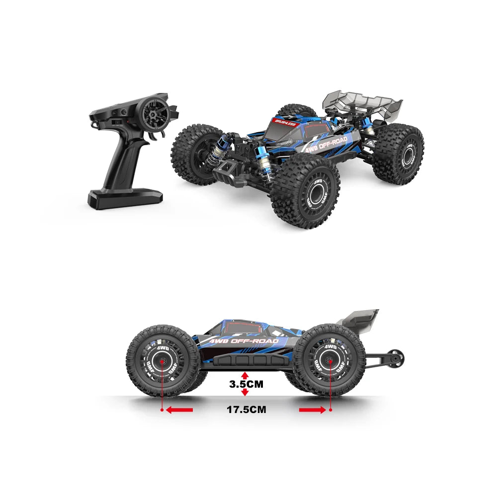 MJX Hyper Go 16207 1/16 RC Car – 70KM/H Brushless Off-Road 4WD Truck with 3S Battery & Metal Chassis