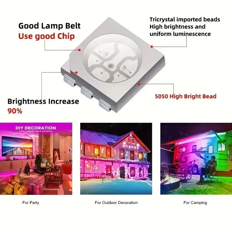 30leds/m 5050 Led Strip 5M LED Strip Lightribbon Bluetooth Controller15M 20M 30M rgb led diode tape for Home