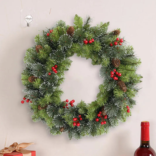 Christmas Hanging Decorative Lighted Holiday Wreath