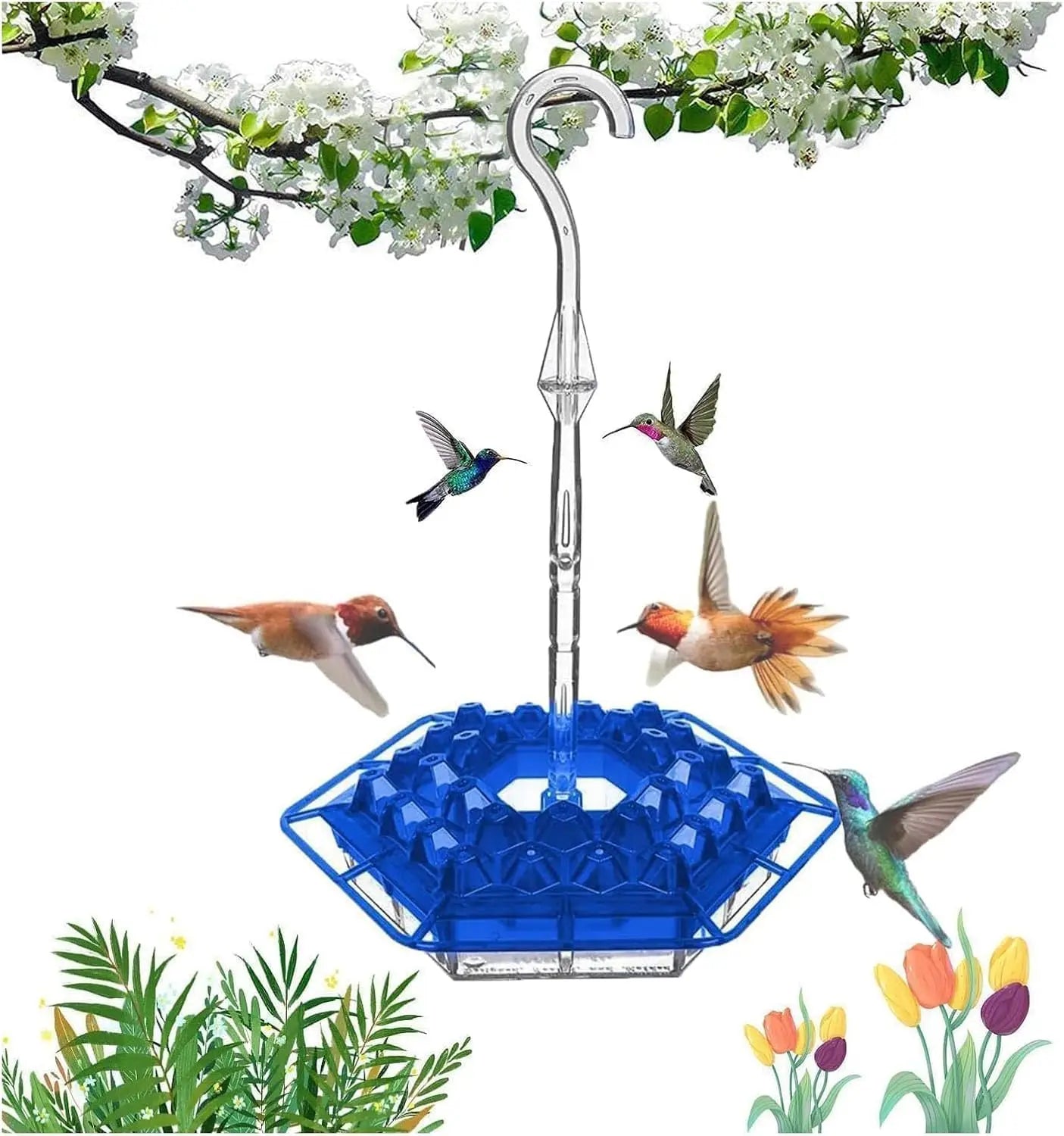 Hummingbird Feeder Outdoor Hanging Leak-Proof Nectar Feeder with 30 Feeding Ports