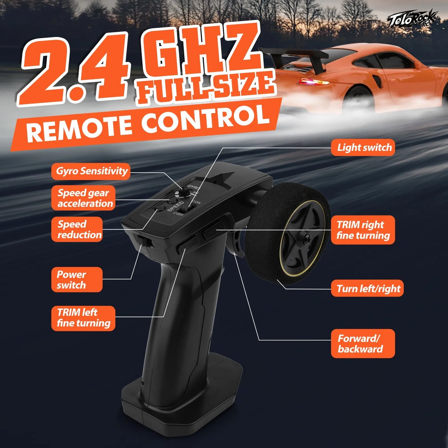 1/43 Scale 4WD Mini RC Drift Car – Full Proportional Steering & Throttle, High-Speed Remote Control Drifting Car – RTR Package