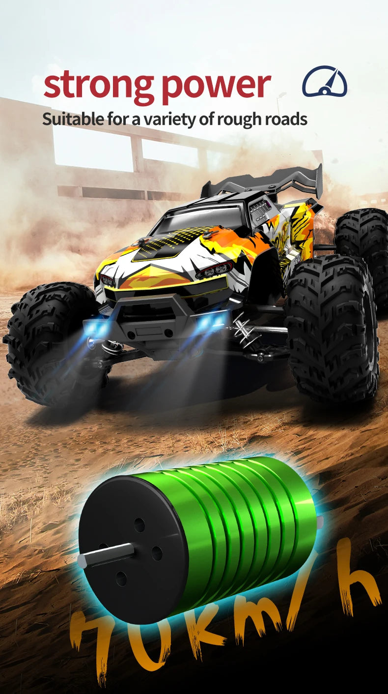 Teeggi 16101 / 16102 PRO 1:16 RC Drift Car – 70KM/H Brushless 4WD Off-Road Monster Truck with LED Lights