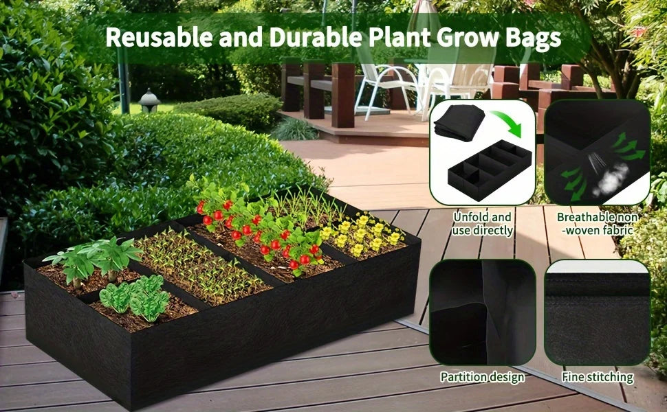 Garden Bed 128 Gallon – 8 Grid Raised Plant Grow Bag