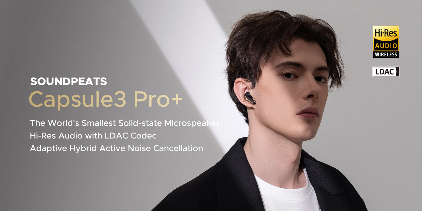 SoundPEATS Capsule3 Pro+ Wireless Earphones with xMEMS Speaker, Hi-Res LDAC & Adaptive ANC
