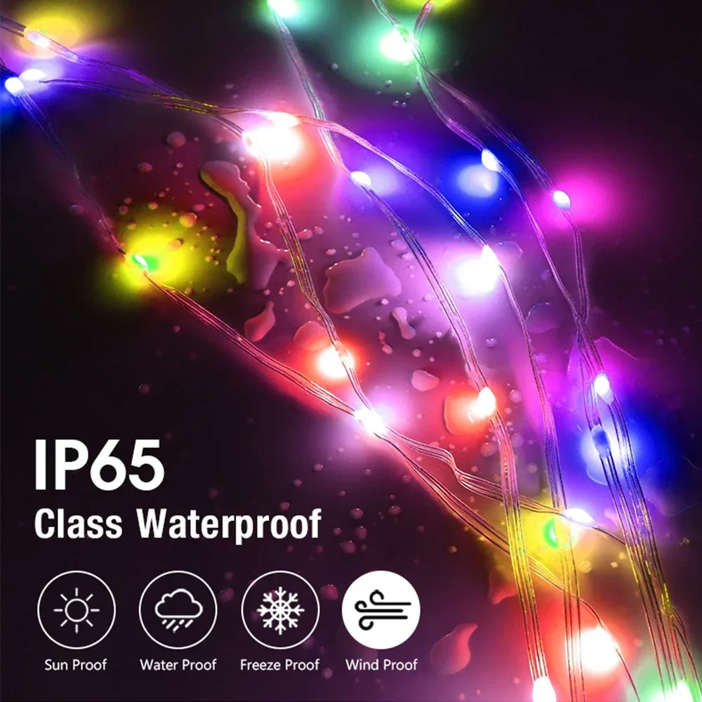 30M USB Smart RGB Christmas String Lights – Bluetooth APP Control, Waterproof Fairy Lights