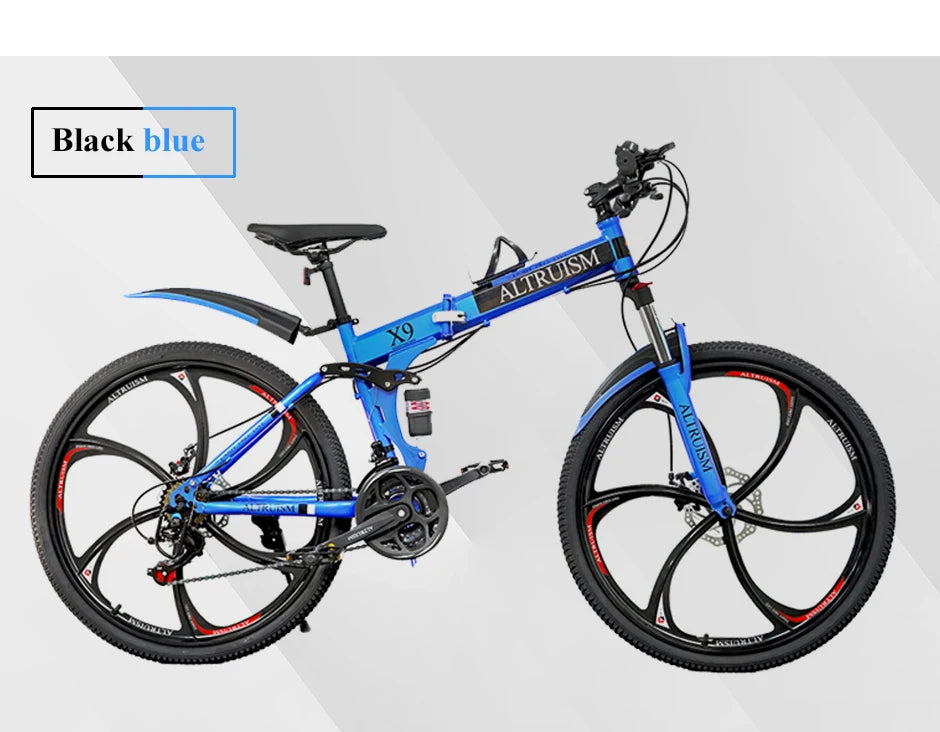 26 Inch Mountain Bike for Men & Women, 21 Speed Dual Suspension Adult Bicycle with Adjustable Disc Brake High Carbon Steel Frame