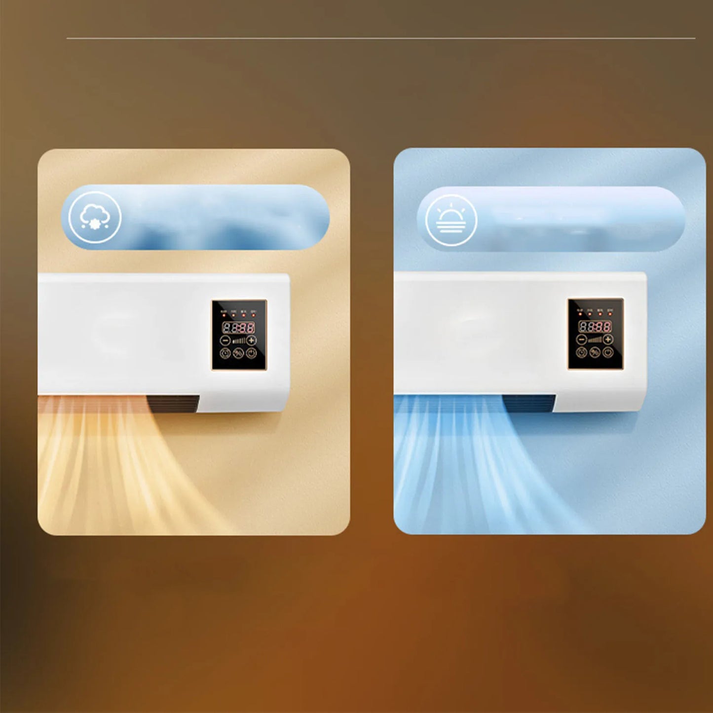 1800W Wall Mounted Air Conditioner 2-in-1 Cooling Heating Compact for Bedroom 20㎡ Quiet Operation Energy Efficient