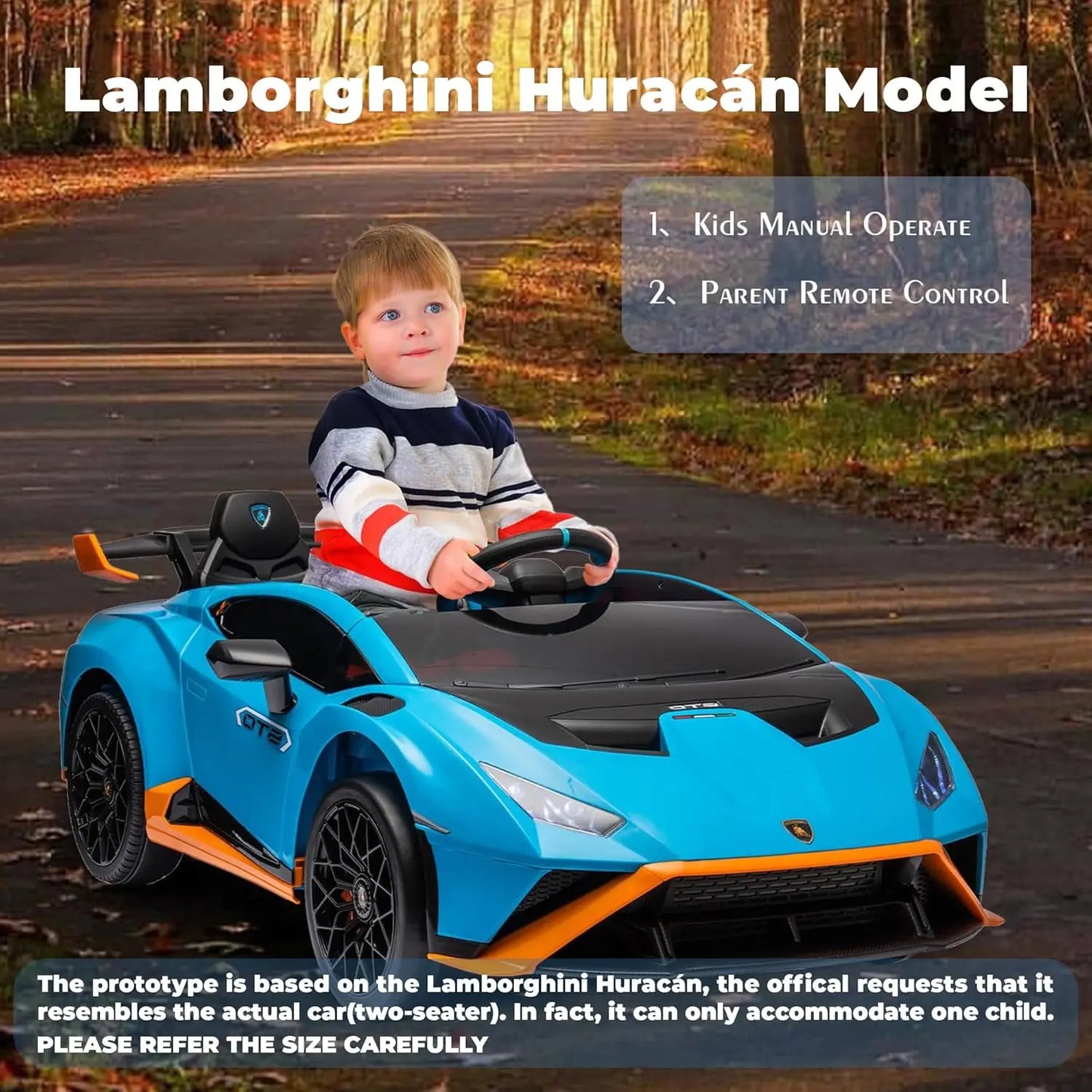 24V Kids Ride on Car Compatible for Lamborghini Electric Car with 4 Wheels Sports Car Toys Remote Control