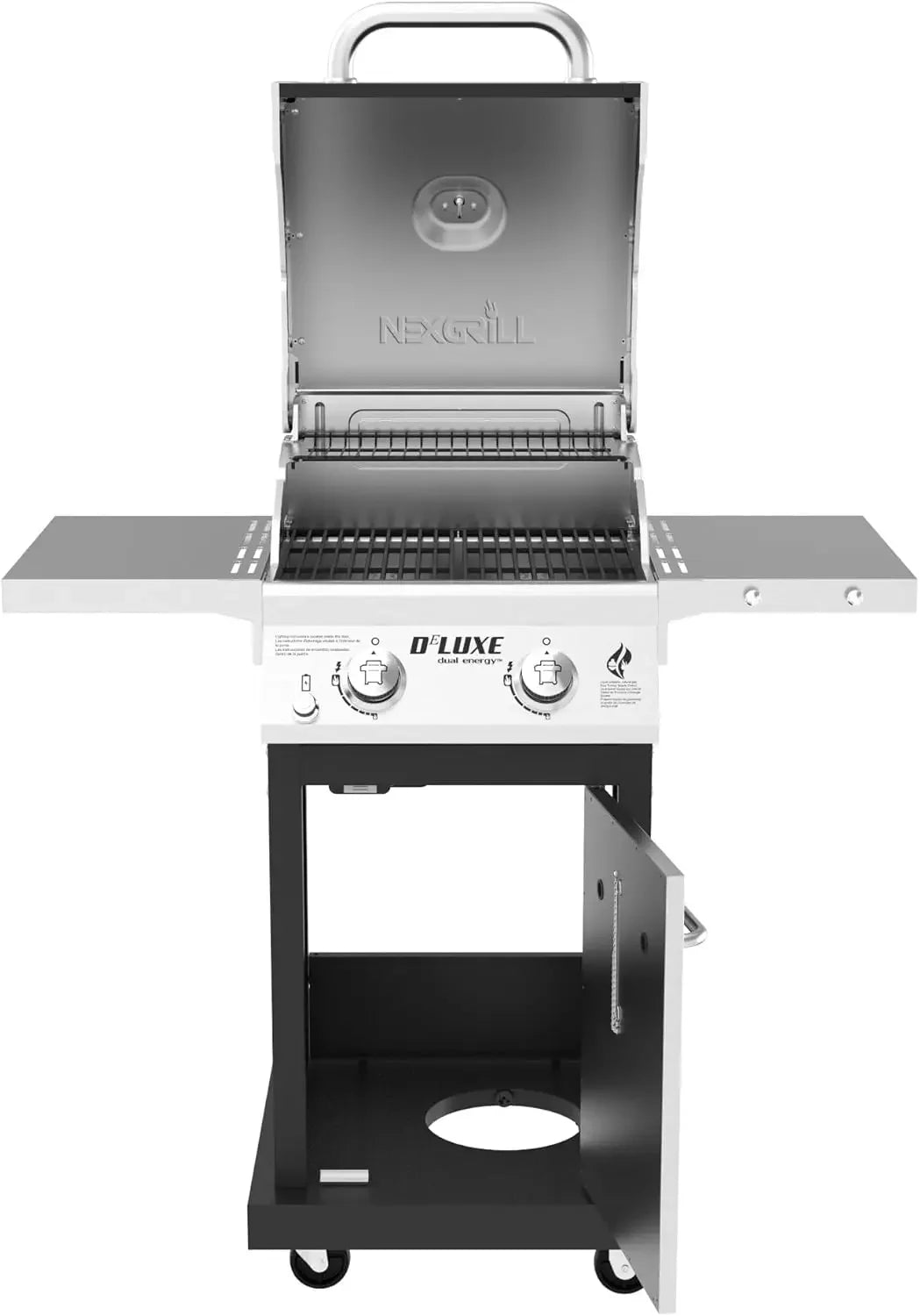 Deluxe 2-Burner Propane Gas Grill with Foldable Side Tables – 28,000 BTUs, 401 Sq. In. Cooking Area, Convertible to Natural Gas, Stainless Steel Portable BBQ for Patio, Tailgating, and Outdoor Cooking