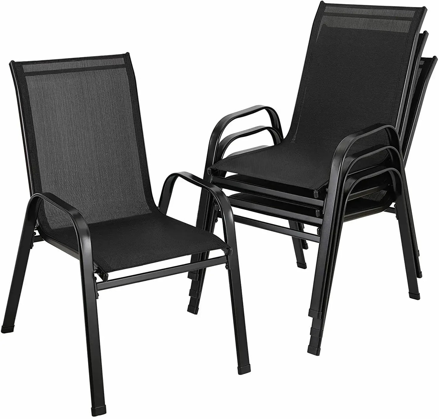 4PCS Outdoor Garden Chairs – Stackable Patio Seating Set