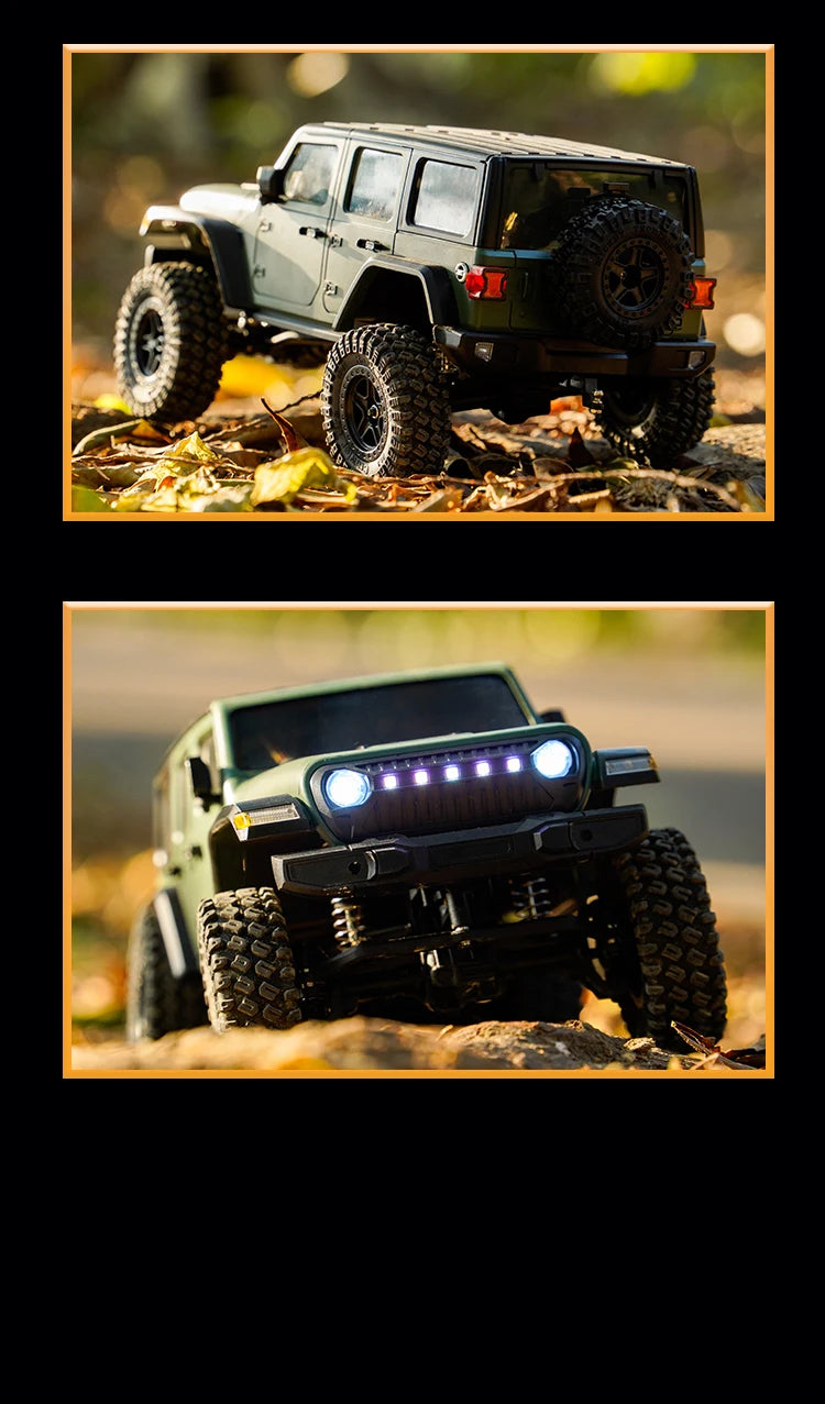 C8801 1:18 RC Climbing Jeep – 4WD Off-Road Rock Crawler with Lights, 2.4GHz Remote, 370 Motor & Simulation Body