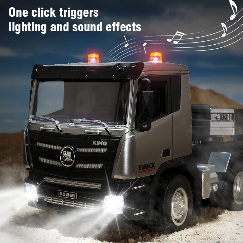 Huina 1318 1:18 RC Flatbed Transport Truck – 9-Channel Alloy Trailer Model