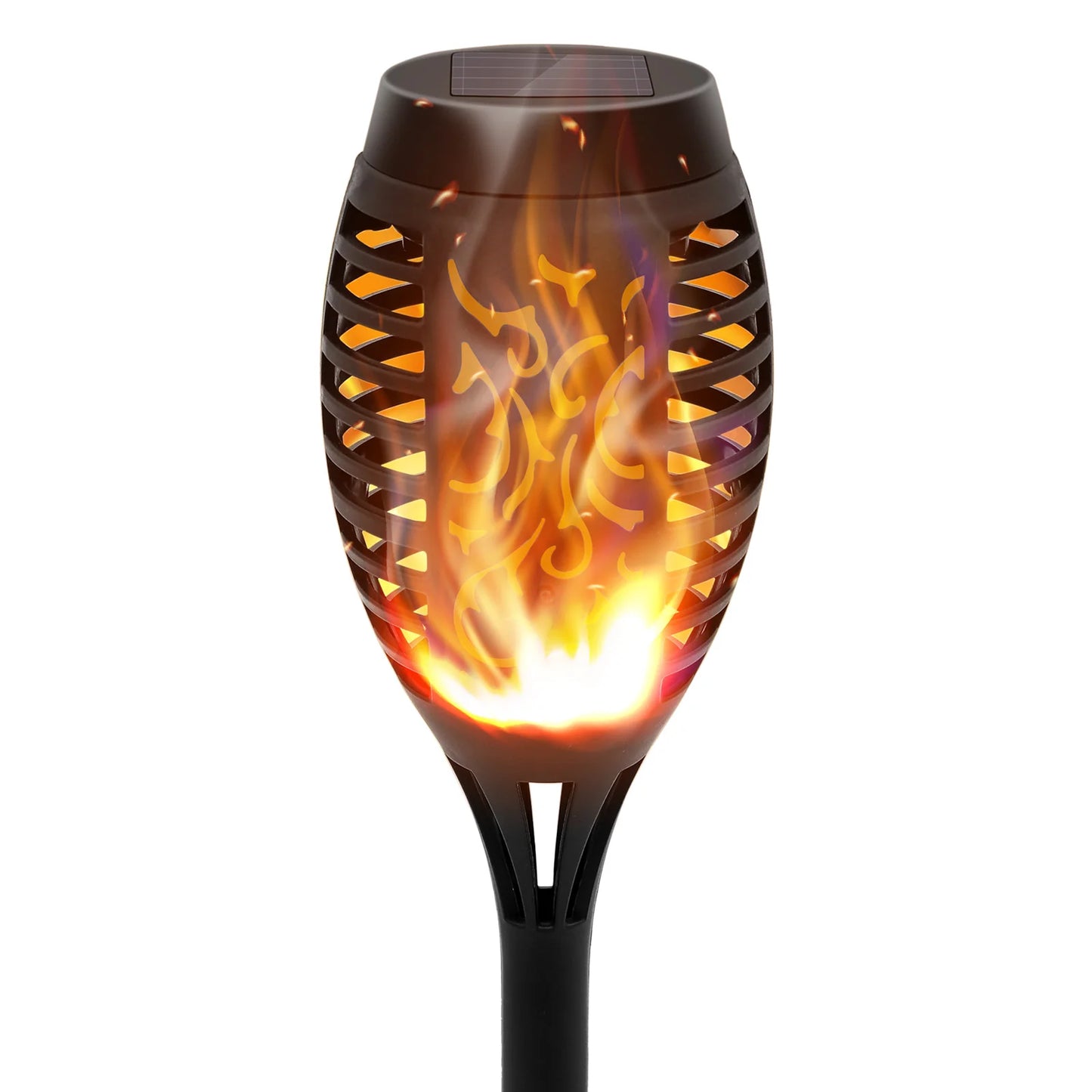 Solar Powered LED Flame Lights - 6 Pack - Flickering Flame Effect